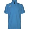 Polo Kappa Barli bleu clair pour homme, col montant zippé, coupe slim et logo Omini blanc sur la poitrine