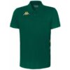 Polo Kappa Gastio vert pour homme, coupe slim, col polo avec boutons, logo Omini doré sur la poitrine