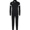 Ensemble de survêtement Kappa Dalcito blanc et noir pour homme, veste zippée et pantalon droit, logo Omini blanc sur la poitrine.