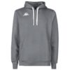 Sweat-shirt Kappa Bali gris avec capuche, logo Omini blanc sur la poitrine, coupe confortable
