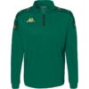 Sweat-shirt d’entraînement Kappa Gassolo vert pour homme, col zippé, logo Omini sur la poitrine et épaules