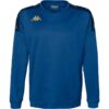 Sweat d'entraînement homme Kappa GAVENO – col rond, logo Omini sur la poitrine et les épaules – couleur bleu saphire