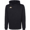 Sweat-shirt Kappa Giordi noir pour homme avec capuche, logo Omini doré sur la poitrine, coupe sport