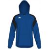 Sweat-shirt Kappa Lianto bleu saphir pour homme avec capuche, manches longues et logo Omini blanc sur la poitrine.