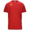 T-shirt d'entraînement Kappa Giovo rouge pour homme, coupe slim, logo Omini doré sur la poitrine et les épaules
