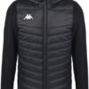 Veste Kappa Odolon noire pour homme avec capuche, matelassée, fermeture zippée et logo Omni brodé