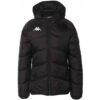 Veste Kappa Vianetta noir pour homme avec capuche, fermeture zippée et logo Omini brodé.