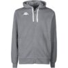 Veste de survêtement Kappa Banto gris avec capuche et logo.