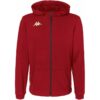 Veste de survêtement Kappa Giordizi rouge pour homme avec capuche, fermeture zippée et logo Omini doré
