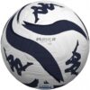 Ballon de football Kappa Player blanc avec motifs bleus foncés et certification FIFA Quality Pro.