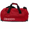 Sac de sport Kappa Grenno rouge avec logo brodé, poignées renforcées et bandoulière réglable.