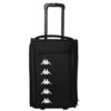 Sac de sport à roulettes Kappa Galda noir avec logo Omini répété, poignée télescopique et grande capacité de rangement.