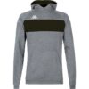 Sweat Kappa Daccio homme slim fit gris avec capuche et bande colorée noire